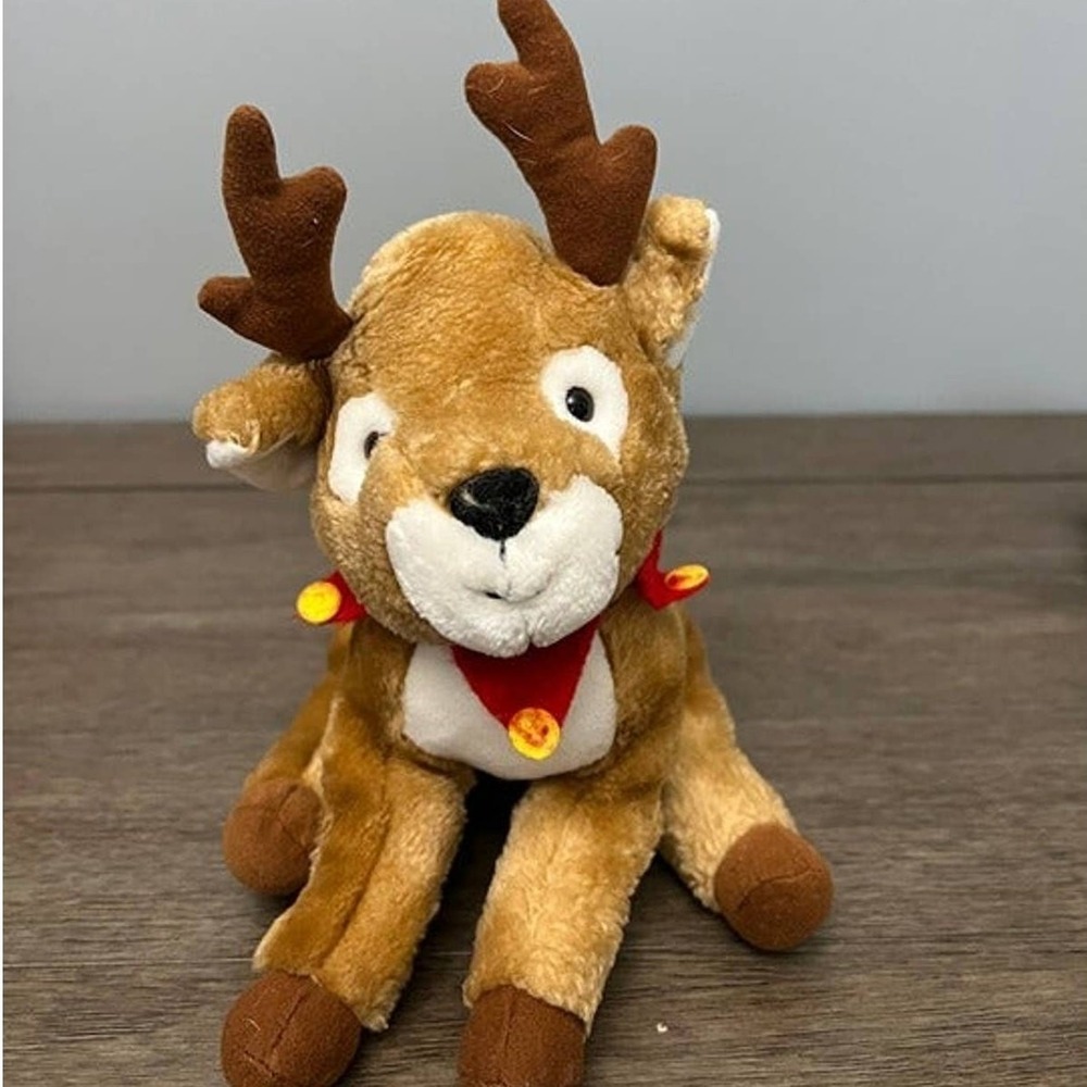 Hallmark Reindeer Plush Christmas Stuffed Animal Red Collar Holiday Collectible